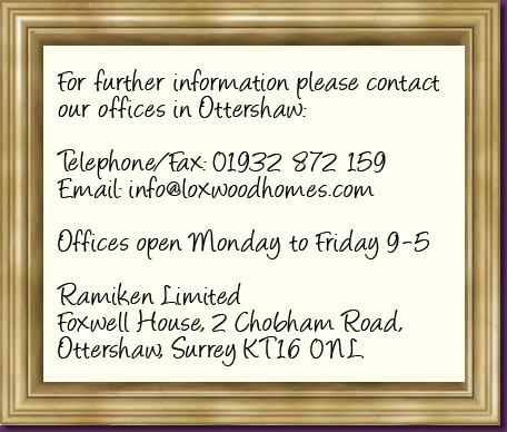 Contact Loxwood Homes 01252 861 411, email info@loxwoodhomes.com